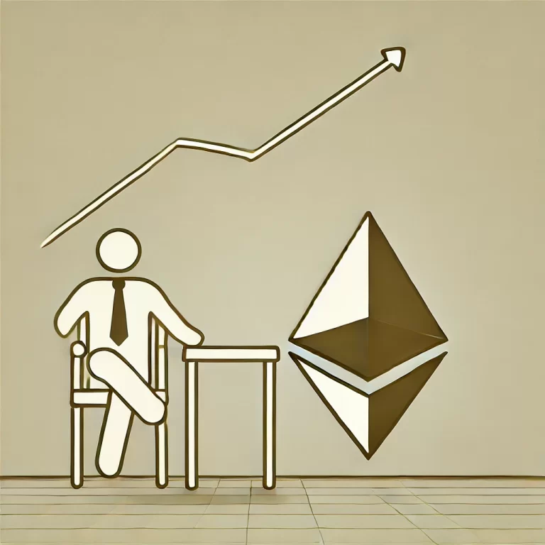 Minimalist illustration of the altcoin market with a single upward-sloping chart line and a recognizable cryptocurrency symbol, like Ethereum, on a neutral background.